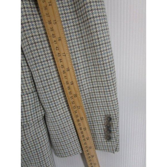 Jos A Bank Sport Coat 42 Long Houndstooth Blazer Tweed Jacket Lined - Picture 6 of 13
